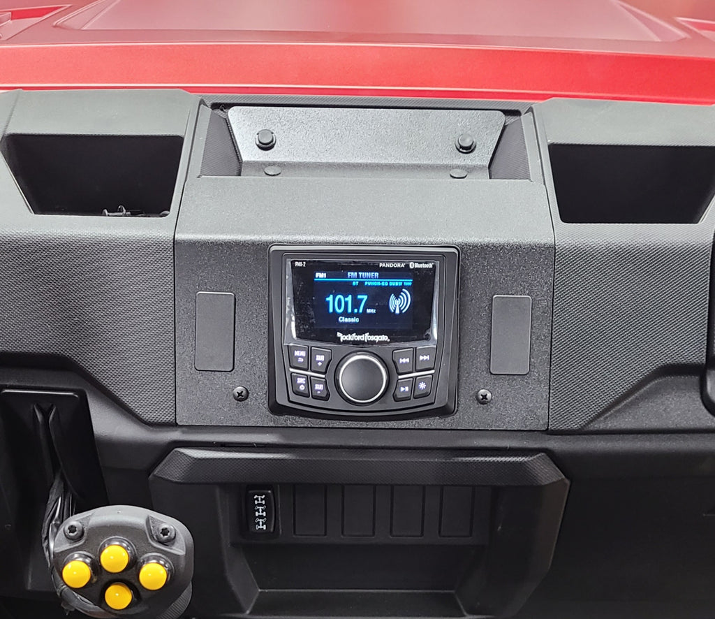 2018 - 2027 Polaris Ranger XP 1000 / 1000 Radio Dash Mount Only - Fits Rockford PMX-1, PMX-2, and PMX-3 Media Receivers