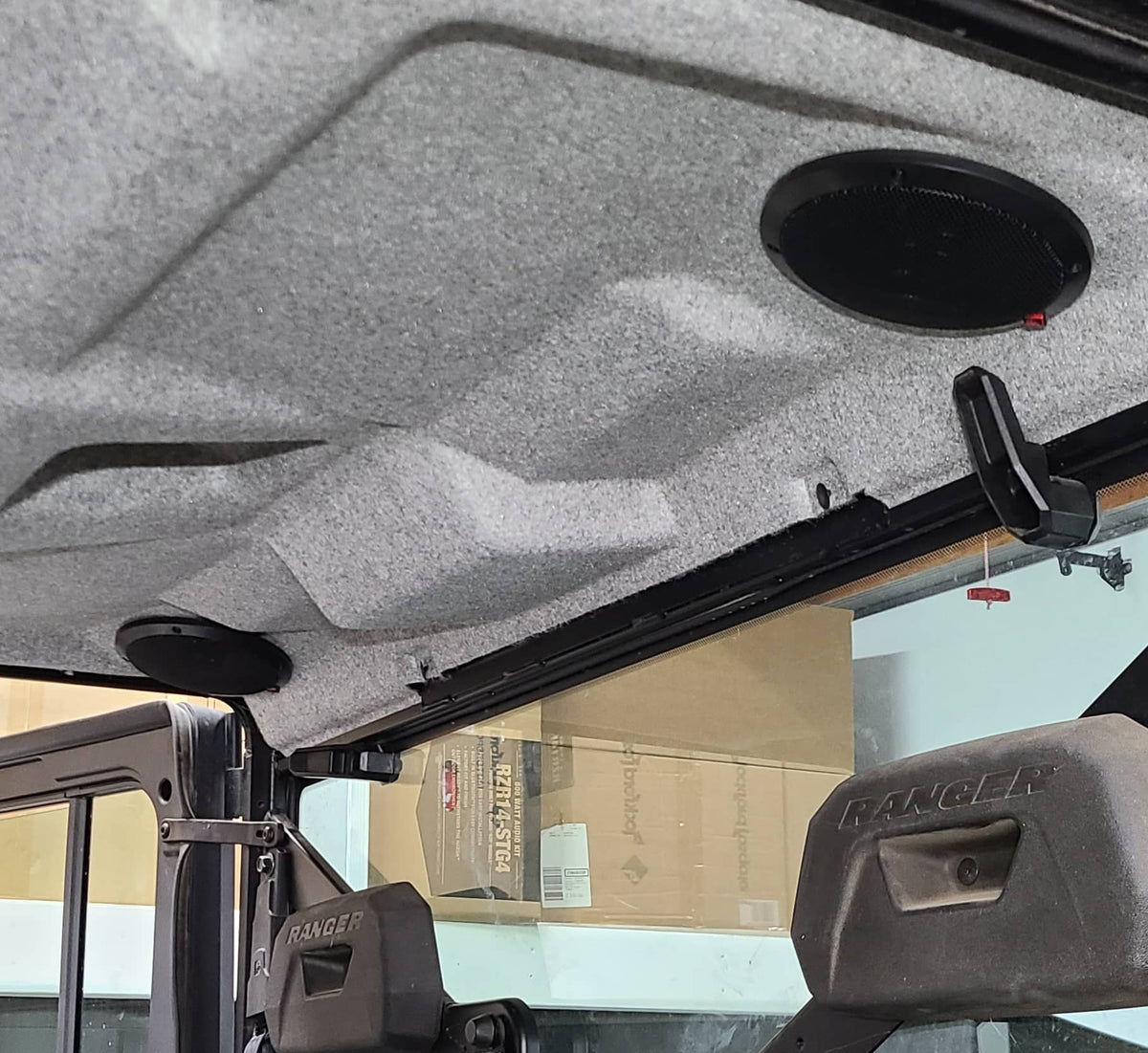 2018 - 2024 Polaris Ranger XP 1000 / 1000 Roof Mounted Rear Speaker Kit - Rockford Fosgate R165X3 Speakers - Fits both Ride and Non Ride Command models