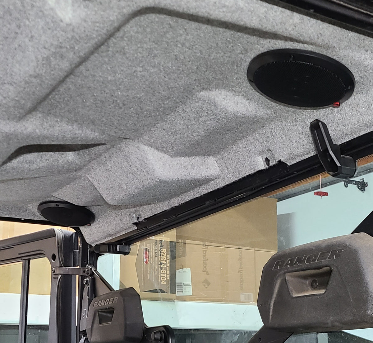 2025 - 2027 Polaris Ranger XP 1000 / 1000 Roof Mounted Rear Speaker Kit - Rockford Fosgate R165X3 Speakers - Fits both Ride and Non Ride Command models