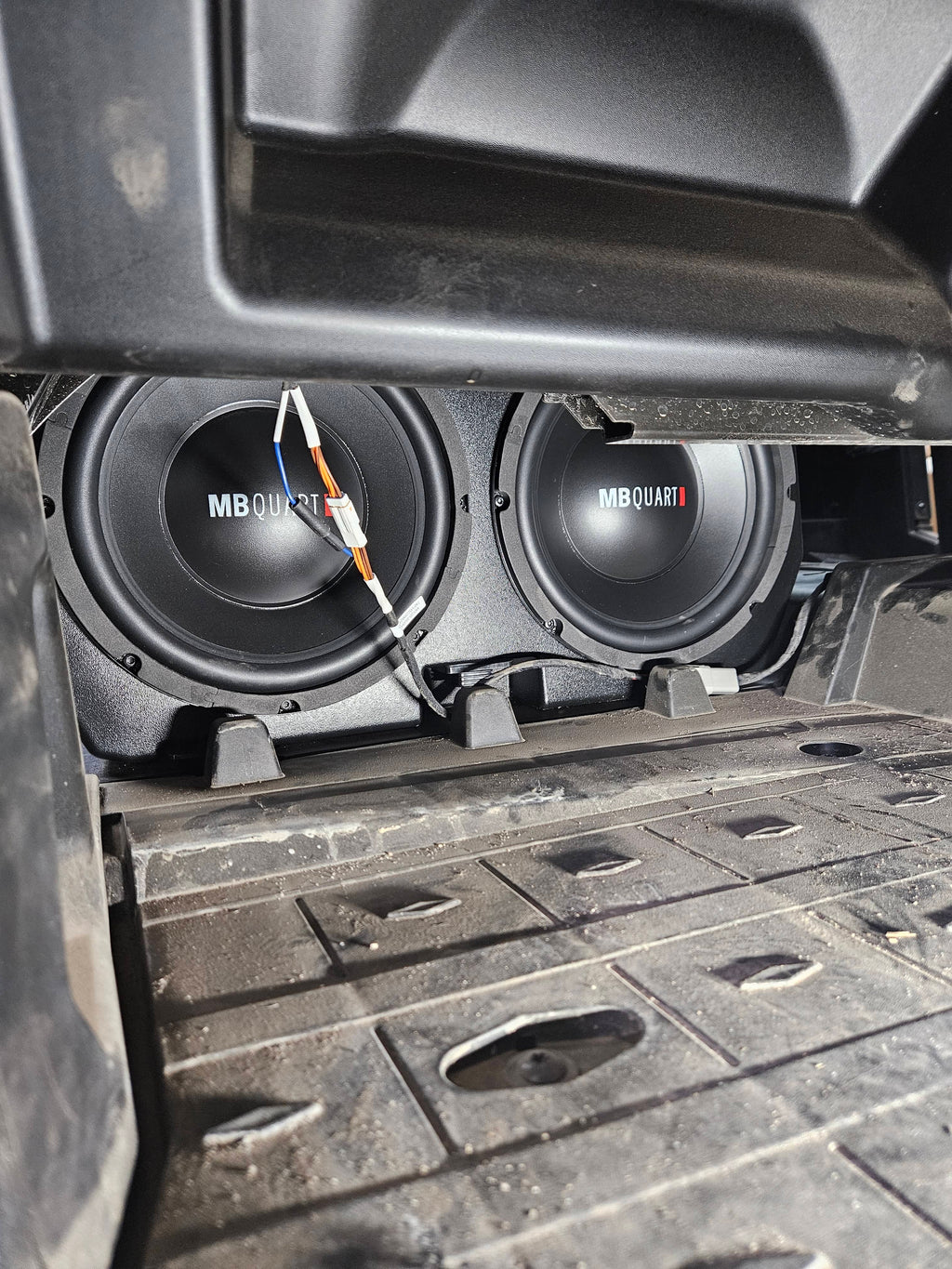 2017 - 2027 Can Am Defender HD10 Dual 10" Subwoofer Kit - Built-In 400 Watt Amplifier - Works with all radios that has an RCA Sub Input
