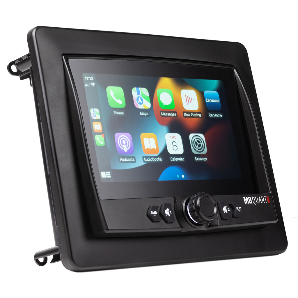 "BACKORDERED" - 2018 - 2024 Polaris Ranger XP 1000 / 1000 Dash Mounted Audio Kit - MB Quart 7" Touchscreen Display - Rockford Fosgate M0-65B Speakers - 320 Watt Amplifier