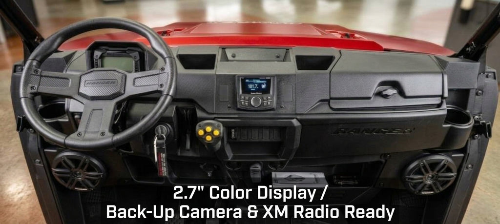 2025 - 2027 Polaris Ranger XP 1000 / 1000 Dash Mounted Audio Kit - Rockford Fosgate PMX-3 Receiver (2.7" Color Display - Back-Up Camera and XM Radio Ready) - MO-65B Speakers (Copy)