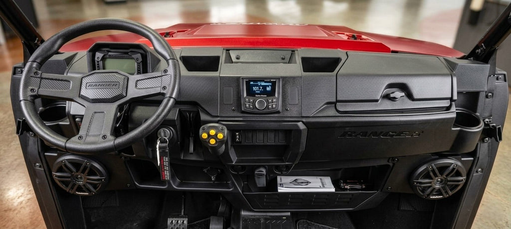 2018 - 2027 Polaris Ranger XP 1000 / 1000 Radio Dash Mount Only - Fits Rockford PMX-1, PMX-2, and PMX-3 Media Receivers