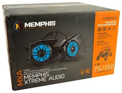 2014 - 2023 Polaris RZR XP 900 / 1000 Memphis Audio RZR65FE Front Speaker Pods with 6.5" LED 75 Watt RMS Speakers - Pair - 3 Year Warranty
