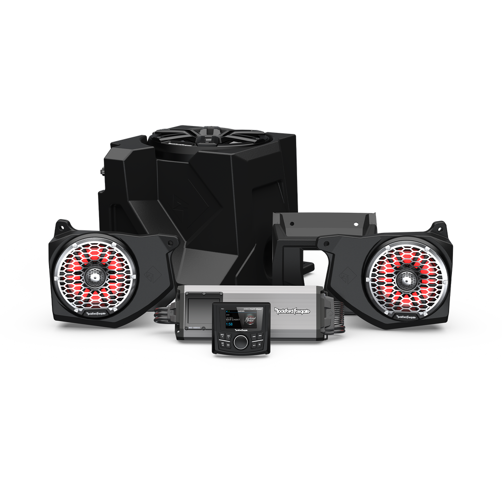 2025 - 2027 Polaris Ranger XP 1000 Rockford Fosgate RNGR18-STG5 - Front Speakers / 10" Ported Subwoofer / 1500 Watts