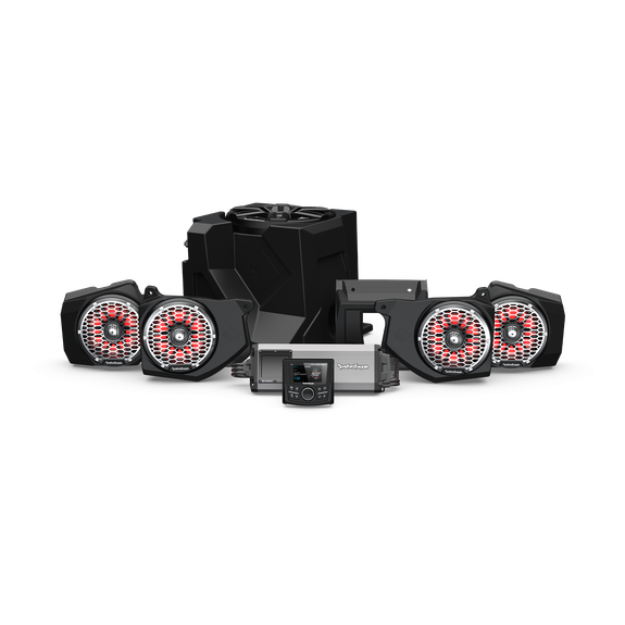 2025 - 2027 Polaris Ranger XP 1000 Rockford Fosgate RNGR18-STG6 - Front / Rear Speakers / 10" Ported Subwoofer / 1500 Watts