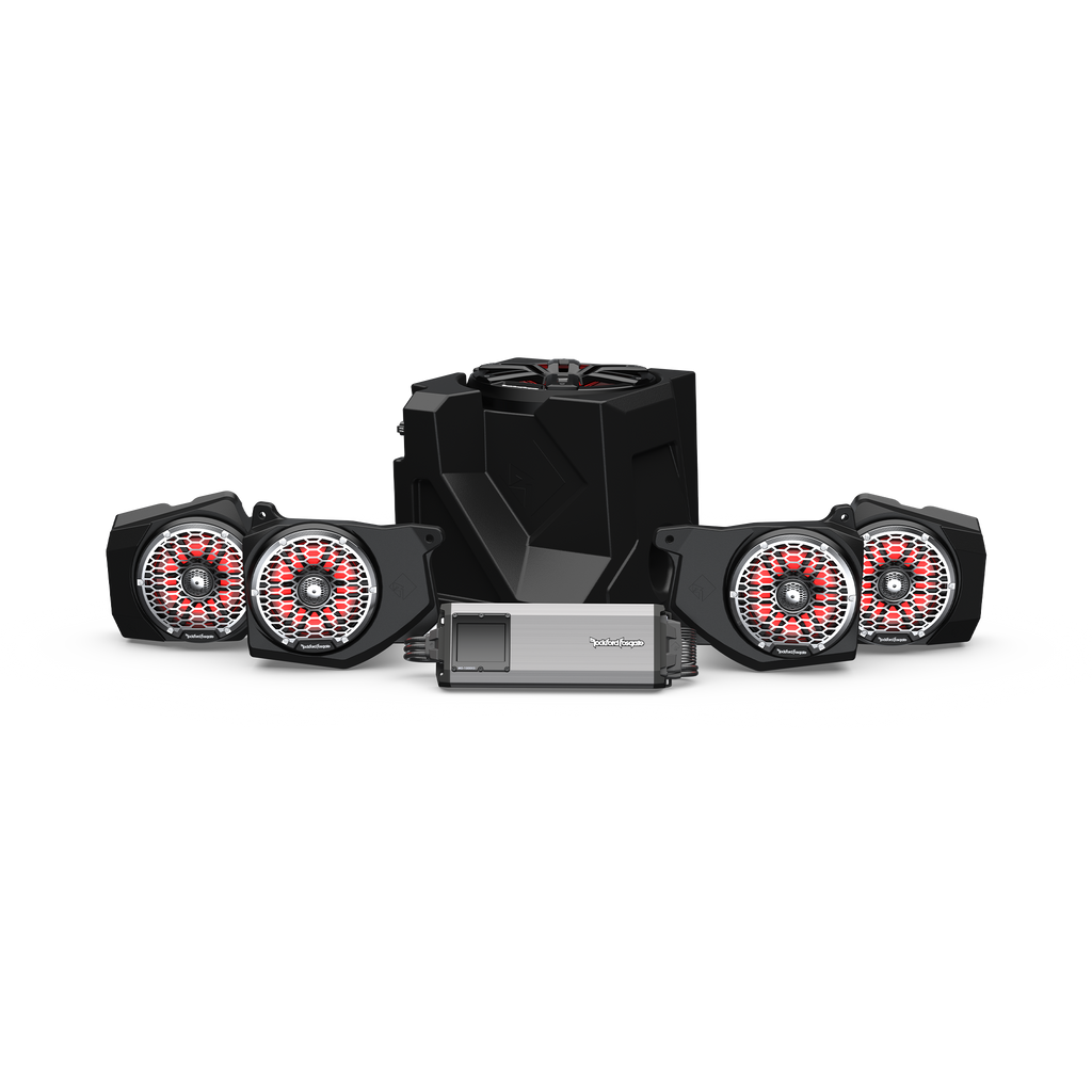 2019 - 2024 Polaris Ranger XP 1000 Ride Command Rockford Fosgate RNGR18RC-STG6 - Front / Rear Speakers / 10" Ported Subwoofer / 1500 Watts