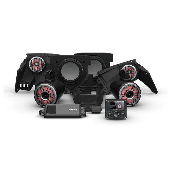 2017 - 2025 Can Am X3 Rockford Fosgate X317-STG6 Audio Kit - 1500 Watt Amp - Front Speakers - 8" Horn Rear Speakers - Two 10" Subwoofers